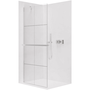 CERANO - Sprchová zástěna Walk-in Onyx Y L/P - 8 mm + polička/držák na ručníky - chrom, industriální sklo - 90x200 CER-8050BD1401 vyobraziť