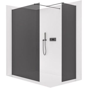 CERANO - Sprchová zástěna Walk-in Onyx T L/P - 8 mm - hranatá vzpěra - černá matná, grafitové sklo - 110x30x200 CER-DY101B-60-209 vyobraziť