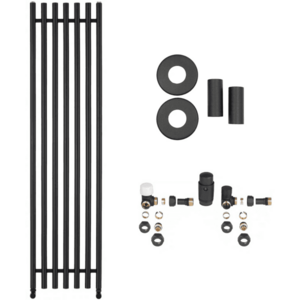 CERANO - Koupelnový radiátorový set Valerio - ústřední vytápění - boční připojení - 872W - černá matná - 1560x390 mm CER-663503 vyobraziť