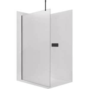 CERANO - Sprchová zástěna Walk-in Onyx Top Cube L/P - 8 mm - hranatá vzpěra - černá matná, mléčné sklo - 110x200 CER-8050BD7008 vyobraziť
