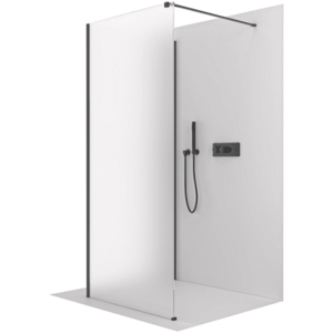 CERANO - Sprchová zástěna Walk-in Onyx Corner Cube L/P - 8 mm - hranatá vzpěra - černá matná, mléčné sklo - 110x30x200 CER-DY101B-60-221 vyobraziť