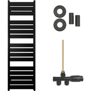 CERANO - Koupelnový radiátorový set Arturo - ústřední vytápění - boční jednobodové připojení - 859W - černá matná - 1600x500 mm CER-663562 vyobraziť