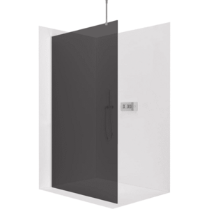 CERANO - Sprchová zástěna Walk-in Onyx Top Round L/P - 8 mm - kulatá vzpěra - chrom, grafitové sklo- 60x200 CER-8050BD1419 vyobraziť