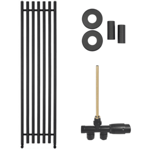 CERANO - Koupelnový radiátorový set Valerio - ústřední vytápění - boční jednobodové připojení - 872W - černá matná - 1560x390 mm CER-663625 vyobraziť