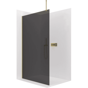 CERANO - Sprchová zástěna Walk-in Onyx Top Round L/P - 8 mm - kulatá vzpěra - zlatá, grafitové sklo - 50x200 CER-8050BD1432 vyobraziť