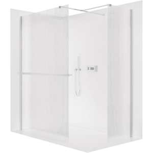 CERANO - Sprchová zástěna Walk-in Onyx T L/P - 8 mm - hranatá vzpěra + polička/držák na ručníky - chrom, rýhované sklo - 150x120x200 CER-8050BD4413 vyobraziť
