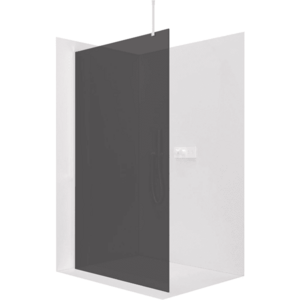 CERANO - Sprchová zástěna Walk-in Onyx Top Round L/P - 8 mm - kulatá vzpěra - bílá matná, grafitové sklo - 90x200 CER-8050BD1440 vyobraziť