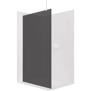CERANO - Sprchová zástěna Walk-in Onyx Top Round L/P - 8 mm - kulatá vzpěra - bílá matná, grafitové sklo - 150x200 CER-8050BD1446 vyobraziť