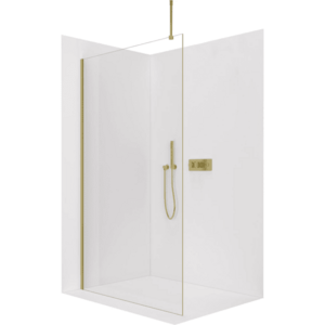 CERANO - Sprchová zástěna Walk-in Onyx Top Round L/P - 8 mm - kulatá vzpěra - zlatá, transparentní sklo - 90x200 CER-8050BD1452 vyobraziť