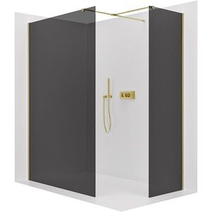CERANO - Sprchová zástěna Walk-in Onyx T L/P - 8 mm - hranatá vzpěra - zlatá, grafitové sklo - 150x100x200 CER-8050BD3485 vyobraziť