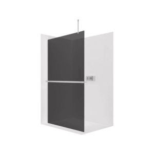 CERANO - Sprchová zástěna Walk-in Onyx Top Round L/P - 10 mm - kulatá vzpěra + polička/držák na ručníky - chrom, grafitové sklo - 160x200 CER-8050BD785919 vyobraziť