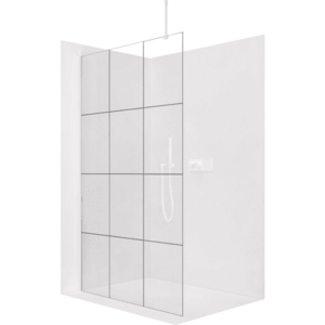 CERANO - Sprchová zástěna Walk-in Onyx Top Round L/P - 8 mm - kulatá vzpěra - bílá matná, industriální sklo - 90x200 CER-8050BD1493 vyobraziť