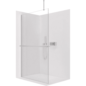 CERANO - Sprchová zástěna Walk-in Onyx Top Round L/P - 8 mm - kulatá vzpěra + polička/držák na ručníky - chrom, transparentní sklo - 60x200 CER-8050BD1741 vyobraziť