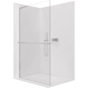 CERANO - Sprchová zástěna Walk-in Onyx L-levá vzpěra - 10 mm + polička/držák na ručníky - chrom, transparentní sklo - 150x200 CER-8050BD74594 vyobraziť