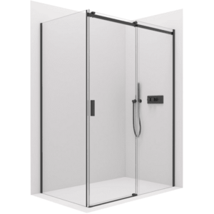 CERANO - Sprchový kout Santoro L/P - 6 mm - černá matná, transparentní sklo - 120x90x195 - posuvný CER-431500 vyobraziť