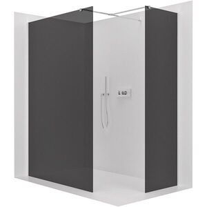 CERANO - Sprchová zástěna Walk-in Onyx T L/P - 8 mm - hranatá vzpěra - chrom, grafitové sklo - 150x100x200 CER-8050BD2441 vyobraziť
