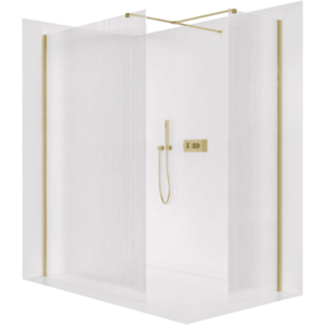 CERANO - Sprchová zástěna Walk-in Onyx T L/P - 8 mm - hranatá vzpěra - zlatá, rýhované sklo - 80x80x200 CER-8050BD3770 vyobraziť