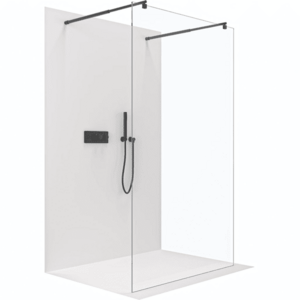 CERANO - Sprchová zástěna Walk-in Onyx Duo L/P - 10 mm - kulatá vzpěra - černá matná, transparentní sklo - 150x200 CER-8050BD71581 vyobraziť