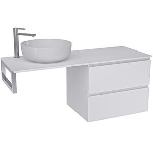 CERANO - Koupelnová skříňka Carole - bílá matná + deska z lit. mramoru Elanys - 12 mm + konzole chrom - 120x49, 2x46 CER-679314 vyobraziť