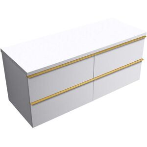 CERANO - Koupelnová skříňka Velora - bílá matná, úchytka zlatá + deska pod umyvadlo Navira Pro - 36 mm - 120x56, 6x46, 5 CER-668696 vyobraziť