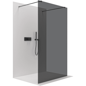 CERANO - Sprchová zástěna Walk-in Onyx Duo L/P - 10 mm - hranatá vzpěra - černá matná, grafitové sklo - 140x200 CER-8050BD721712 vyobraziť