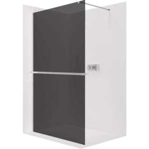 CERANO - Sprchová zástěna Walk-in Onyx Cube L/P - 8 mm - hranatá vzpěra + polička/držák na ručníky - chrom, grafitové sklo - 30x200 CER-8050BD80036 vyobraziť