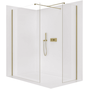 CERANO - Sprchová zástěna Walk-in Onyx T L/P - 8 mm - hranatá vzpěra - zlatá, transparentní sklo - 130x60x200 CER-8050BD3586 vyobraziť