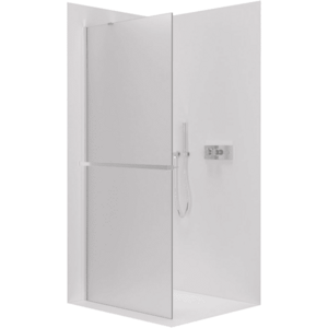 CERANO - Sprchová zástěna Walk-in Onyx Y L/P - 8 mm - kulatá vzpěra + polička/držák na ručníky - chrom, mléčné sklo - 30x200 CER-8050BD80052 vyobraziť
