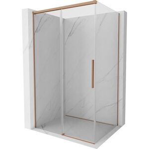 MEXEN/S - Rox sprchovací kút posuvný 135 x 75, transparent, meď kartáčovaná 8C2-135-075-65-00 vyobraziť