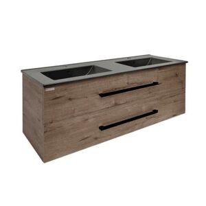 Kúpeľňová skrinka s čiernou úchytkou a umývadlom SAT Cube Way 120x53x46 cm dub Wellington mat CUBE46C1202DWMODC CUBE46C1202DWMODC vyobraziť