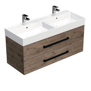 Kúpeľňová skrinka s čiernou úchytkou a umývadlom SAT Cube Way 120x53x46 cm dub Wellington mat CUBE46C1202DWSAT CUBE46C1202DWSAT vyobraziť