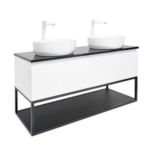 Kúpeľňová skrinka s kamennou krycou doskou SAT B-Way 119x30x45 cm biela lesk BWAY120WU2B2BF BWAY120WU2B2BF vyobraziť