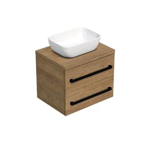 Kúpeľňová skrinka s čiernou úchytkou a krycou doskou SAT Cube Way 60x47, 5x46 cm dub Hickory mat CUBE46C1603DH45 CUBE46C1603DH45 vyobraziť