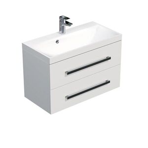Kúpeľňová skrinka s umývadlom SAT Cube Way 80x40 cm biela lesk CUBE280ZBL CUBE280ZBL vyobraziť