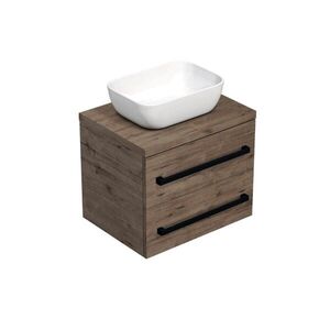 Kúpeľňová skrinka s čiernou úchytkou a krycou doskou SAT Cube Way 60x47, 5x46 cm dub Wellington mat CUBE46C1603DW45 CUBE46C1603DW45 vyobraziť
