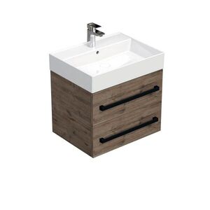 Kúpeľňová skrinka s čiernou úchytkou a umývadlom SAT Cube Way 60x53x46 cm dub Wellington mat CUBE46C602DWSAT CUBE46C602DWSAT vyobraziť