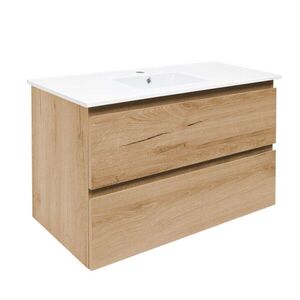 Kúpeľňová skrinka 2 zásuvková s keramickým umývadlom SAT B-Way 99x50x45 cm dub mat BWAY2100OAKU4BI BWAY2100OAKU4BI vyobraziť