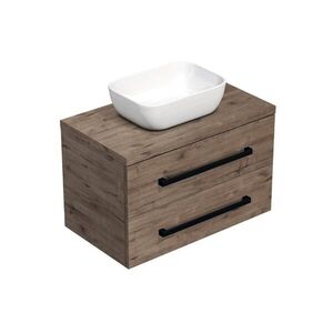 Kúpeľňová skrinka s čiernou úchytkou a krycou doskou SAT Cube Way 80x47, 5x46 cm dub Wellington mat CUBE46C803DW45 CUBE46C803DW45 vyobraziť