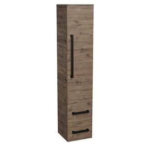 Kúpeľňová skrinka vysoká s čiernou úchytkou SAT Cube Way 35x163x33 cm dub Wellington mat CUBE3CV35DW CUBE3CV35DW vyobraziť