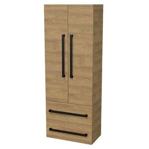 Kúpeľňová skrinka s čiernou úchytkou SAT Cube Way 60x163x33 cm dub Hickory mat CUBE3CV60DH CUBE3CV60DH vyobraziť
