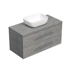 Kúpeľňová skrinka s krycou doskou SAT Cube Way 100x53x46 cm betón mat CUBE461003BESAT45 CUBE461003BESAT45 vyobraziť