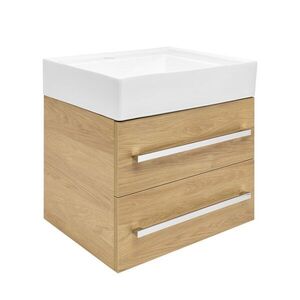 Kúpeľňová skrinka s umývadlom SAT Cube Way 60x53x46 cm dub Hickory mat CUBE46602DHSATCW CUBE46602DHSATCW vyobraziť
