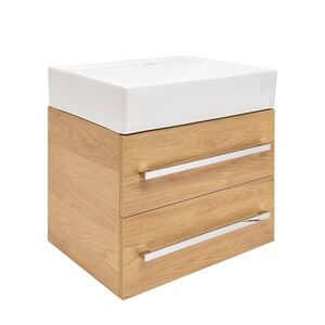 Kúpeľňová skrinka s umývadlom SAT Cube Way 60x53x46 cm dub Hickory mat CUBE46602DHSATCWL CUBE46602DHSATCWL vyobraziť