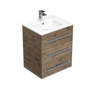 Kúpeľňová skrinka s umývadlom SAT Cube Way 60x76, 5x46 cm dub Wellington mat CUBE46603DWMOD CUBE46603DWMOD vyobraziť