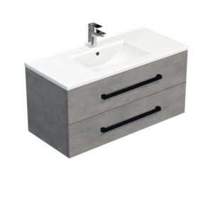 Kúpeľňová skrinka s čiernou úchytkou a umývadlom SAT Cube Way 100x53x46 cm betón mat CUBE46C1002BEMOD CUBE46C1002BEMOD vyobraziť