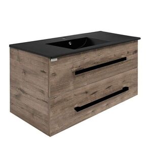 Kúpeľňová skrinka s čiernou úchytkou a umývadlom SAT Cube Way 100x53x46 cm dub Wellington mat CUBE46C1002DWMODC CUBE46C1002DWMODC vyobraziť