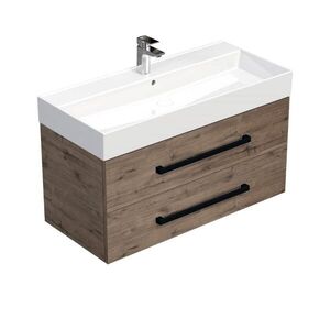 Kúpeľňová skrinka s čiernou úchytkou a umývadlom SAT Cube Way 100x53x46 cm dub Wellington mat CUBE46C1002DWSAT CUBE46C1002DWSAT vyobraziť