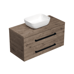 Kúpeľňová skrinka s čiernou úchytkou a krycou doskou SAT Cube Way 100x46x47, 5 cm dub Wellington mat CUBE46C1003DWSAT45 CUBE46C1003DWSAT45 vyobraziť