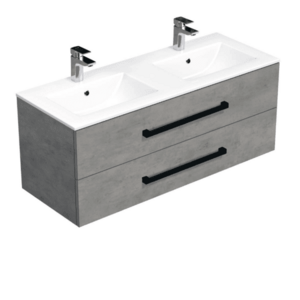 Kúpeľňová skrinka s čiernou úchytkou a umývadlom SAT Cube Way 120x53x46 cm betón mat CUBE46C1202BEMOD CUBE46C1202BEMOD vyobraziť