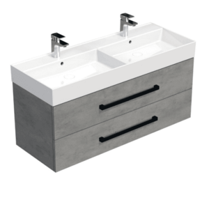 Kúpeľňová skrinka s čiernou úchytkou a umývadlom SAT Cube Way 120x53x46 cm betón mat CUBE46C1202BESAT CUBE46C1202BESAT vyobraziť